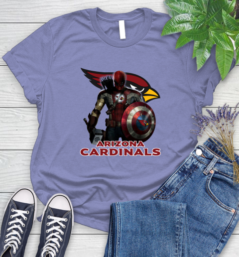 NFL Captain America Thor Spider Man Hawkeye Avengers Endgame Football Arizona Cardinals Women's T-Shirt 11
