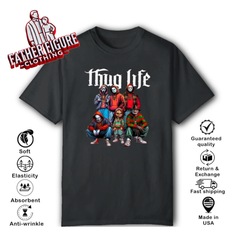 Thug Life Horror Movie Characters T-Shirt