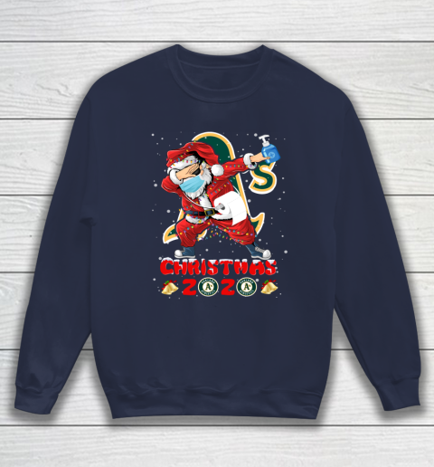 Oakland Athletics Funny Santa Claus Dabbing Christmas 2020 MLB Sweatshirt 2