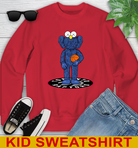 NBA Basketball Toronto Raptors Kaws Bff Blue Figure Shirt Youth Sweatshirt 8