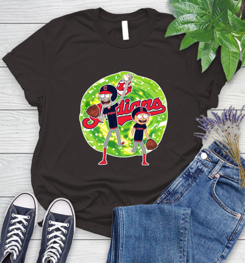 MLB Cleveland Indians Rick And Morty Baseball Sports Women's T-Shirt 8