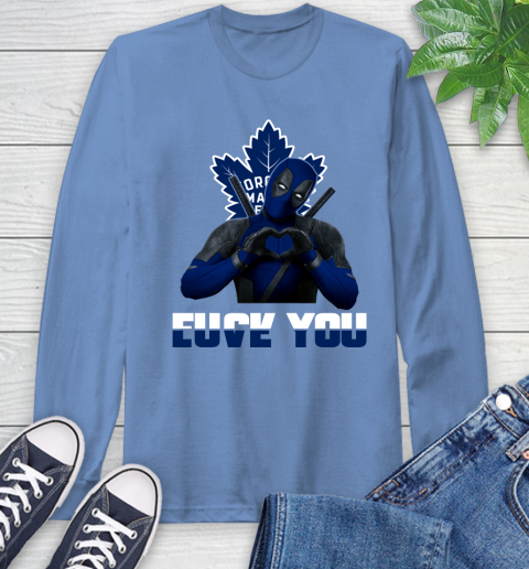 NHL Toronto Maple Leafs Deadpool Love You Fuck You Hockey Sports Long Sleeve T-Shirt 12