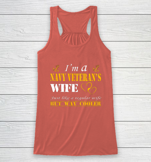 Womens I am a Navy veterans wife t shirt Navy veteran Racerback Tank 3