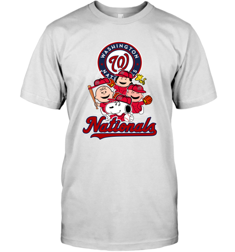 MLB Washington Nationals Snoopy Charlie Brown Woodstock The Peanuts Movie Baseball  T Shirt - Rookbrand