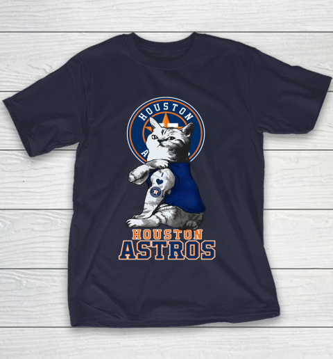 MLB Baseball My Cat Loves Houston Astros Youth T-Shirt 2