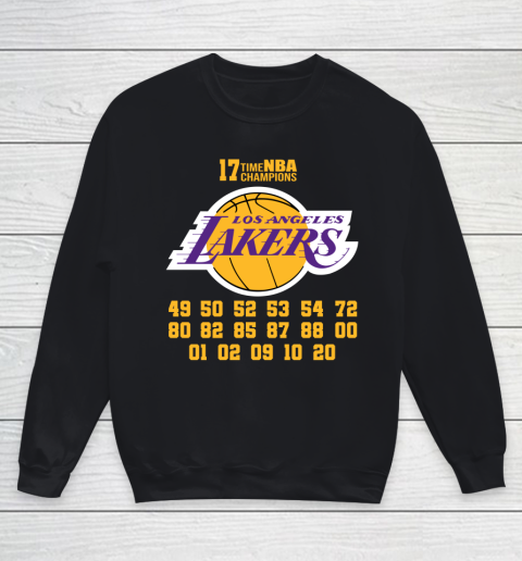 Los Angeles Lakers Finals Champions 17 Time Nba Champions Youth Sweatshirt