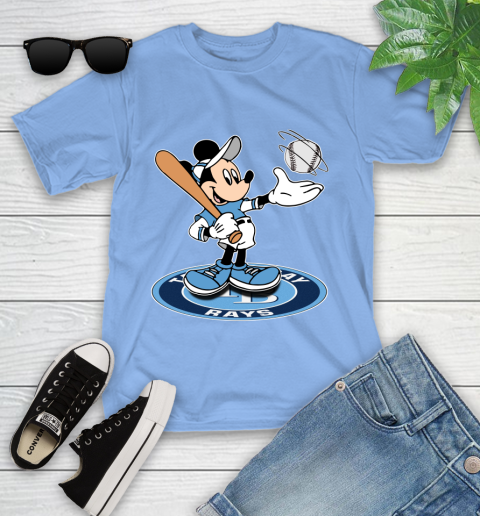 MLB Baseball Tampa Bay Rays Cheerful Mickey Disney Shirt Youth T-Shirt 11