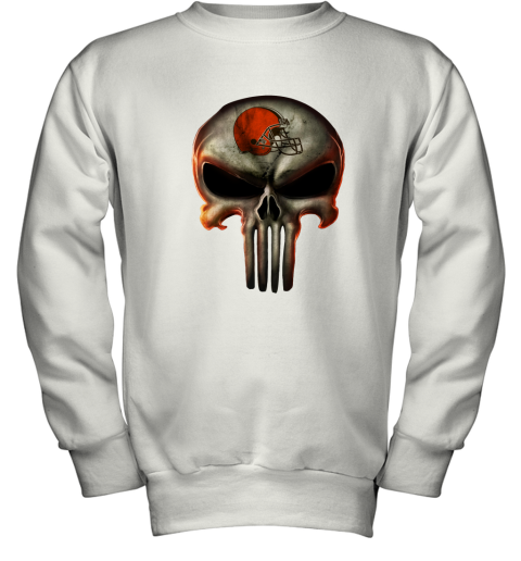 Cleveland Browns The Punisher Mashup Football Youth Sweatshirt
