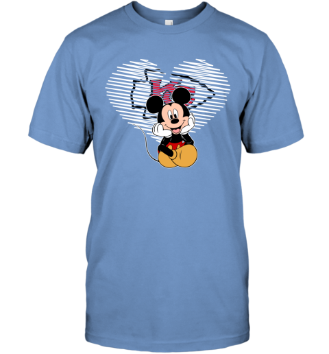 NFL Kansas City Chiefs The Heart Mickey Mouse Disney Football T Shirt qT9ENZLt3LR classic t shirt 2 95 151514 front carolina blue