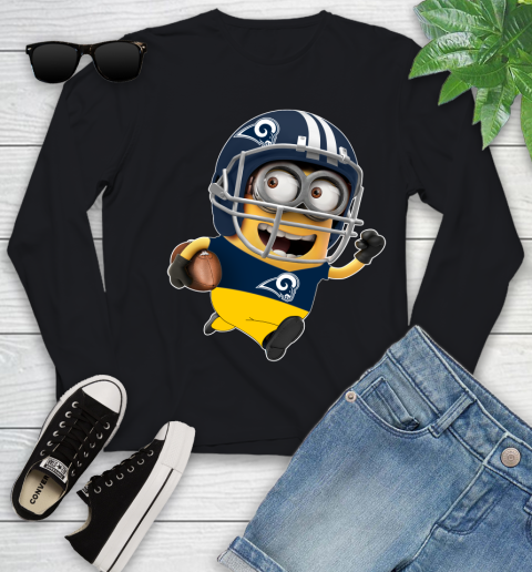 NFL Los Angeles Rams Minions Disney Football Sports Youth Long Sleeve 2