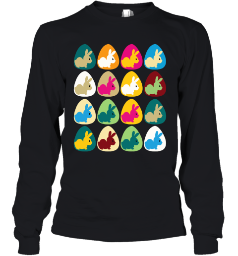 yoqw easter rabbit inside easter egg color combination youth long sleeve 50 front black