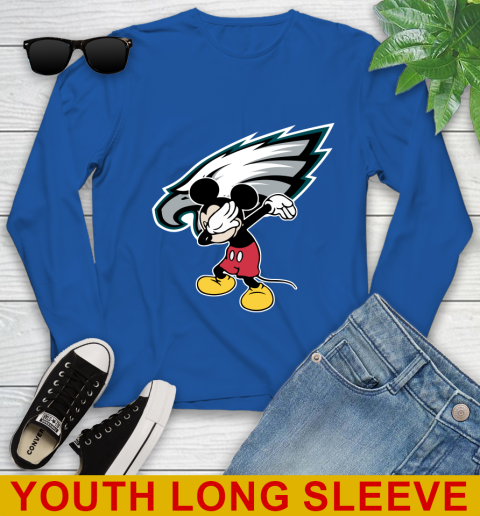 Philadelphia Eagles NFL Football Dabbing Mickey Disney Sports Youth Long Sleeve 10