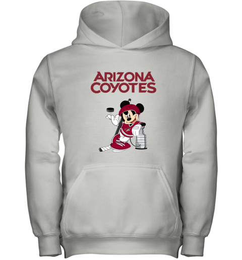 Mickey Arizona Coyotes With The Stanley Cup Hockey NHL Youth Hoodie