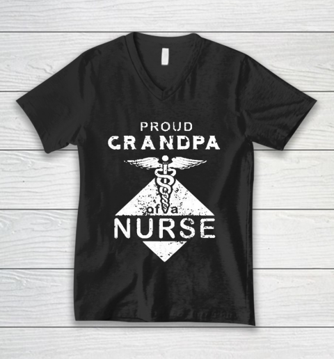 Grandpa Funny Gift Apparel  Proud Grandpa Of Nurse Men Nurse Family V-Neck T-Shirt