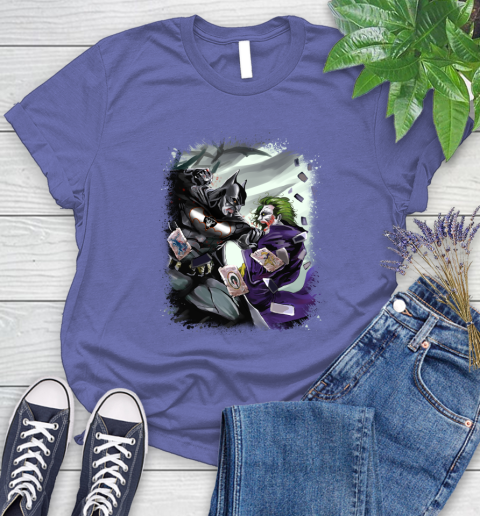 Oakland Raiders NFL Football Batman Fighting Joker DC Comics Women's T-Shirt 11