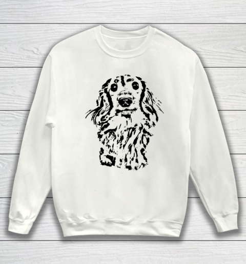 Dog Mom Shirt Long Hair Dachshund Cute Wiener Dog Lover Gift Doxie Mom Dad Sweatshirt