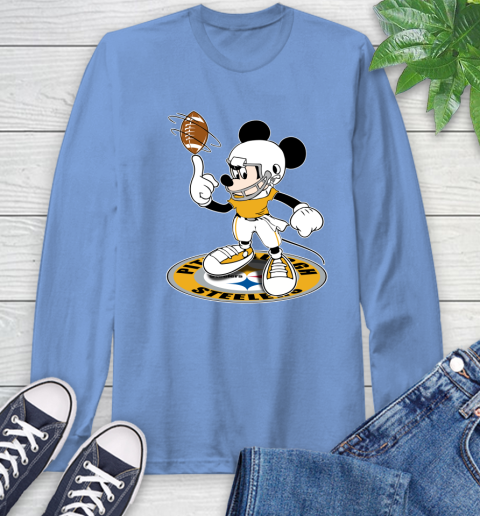 NFL Football Pittsburgh Steelers Cheerful Mickey Disney Shirt Long Sleeve T-Shirt 12