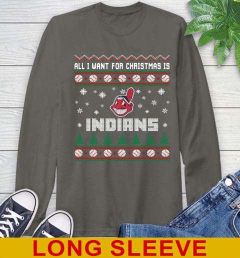 MLB All I Want For Christmas Is Cleveland Indians Baseball Sports 64