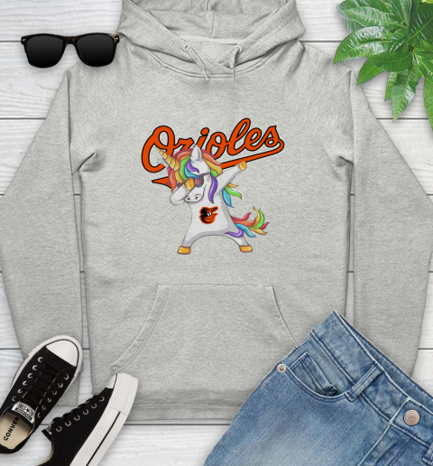 Baltimore Orioles MLB Baseball Funny Unicorn Dabbing Sports Youth Hoodie