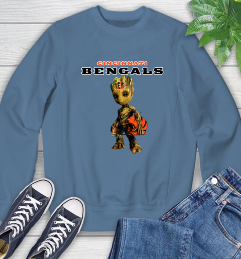 Cincinnati Bengals NFL Football Groot Marvel Guardians Of The Galaxy Sweatshirt 7