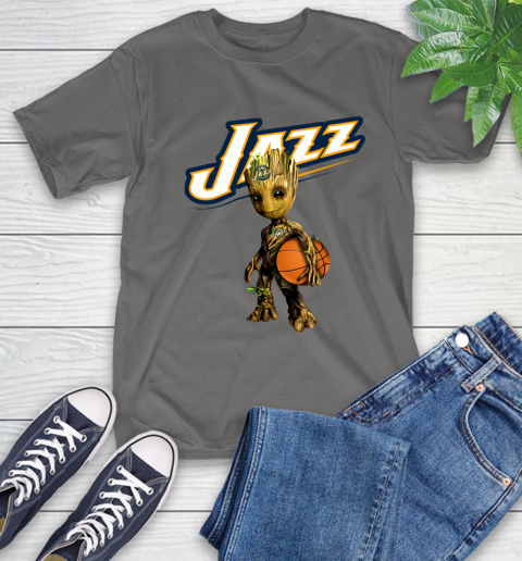 Utah Jazz NBA Basketball Groot Marvel Guardians Of The Galaxy T-Shirt 9