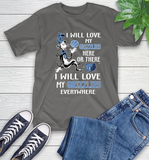 NBA Basketball Memphis Grizzlies I Will Love My Grizzlies Everywhere Dr Seuss Shirt T-Shirt 11