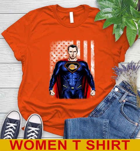 NBA Basketball Los Angeles Lakers Superman DC Shirt Women's T-Shirt 4 NBA Basketball Los Angeles Lakers Superman DC Shirt Women's T-Shirt - Image 4
