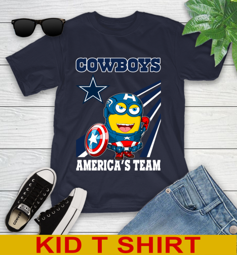 NFL Football Dallas Cowboys Captain America Marvel Avengers Minion Shirt Youth T-Shirt 2