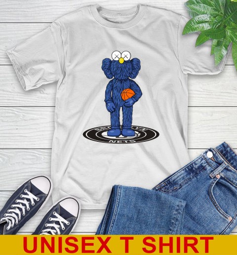 NBA Basketball Brooklyn Nets Kaws Bff Blue Figure Shirt T-Shirt