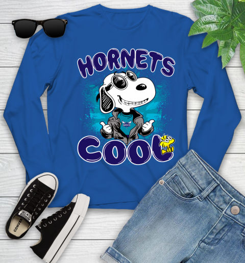 NBA Basketball Charlotte Hornets Cool Snoopy Shirt Youth Long Sleeve 9