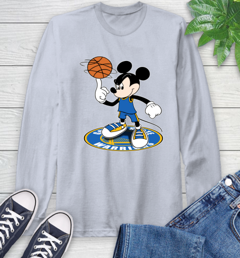 NBA Basketball Golden State Warriors Cheerful Mickey Disney Shirt Long Sleeve T-Shirt 6