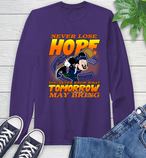Vancouver Canucks NHL Hockey ootball Mickey Disney Never Lose Hope Long Sleeve T-Shirt 5