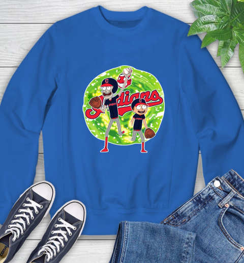 MLB Cleveland Indians Rick And Morty Baseball Sports Sweatshirt 8
