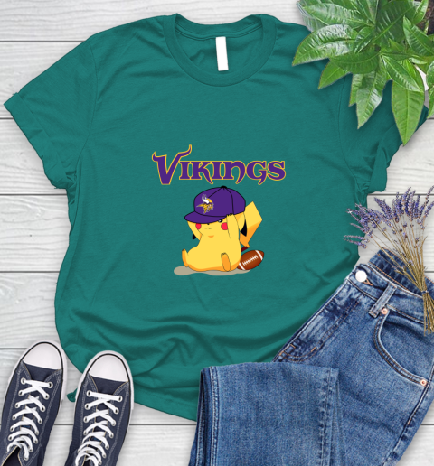 NFL Pikachu Football Sports Minnesota Vikings Women's T-Shirt 12