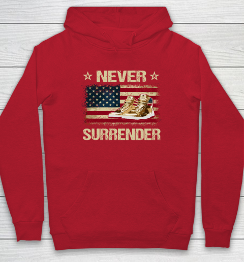 Never Surrender Gold Sneakers Pro Trump 2024 Hoodie 6