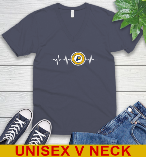 Indiana Pacers NBA Basketball Heart Beat Shirt V-Neck T-Shirt 7