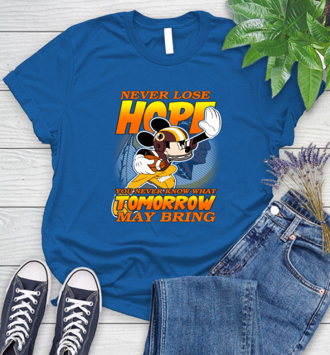 Washington Redskins NFL Football Mickey Disney Never Lose Hope Women's T-Shirt 12