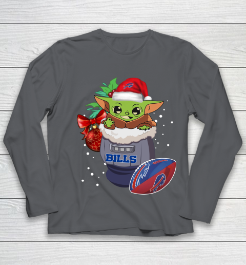 Buffalo Bills Christmas Baby Yoda Star Wars Funny Happy NFL Youth Long Sleeve 8