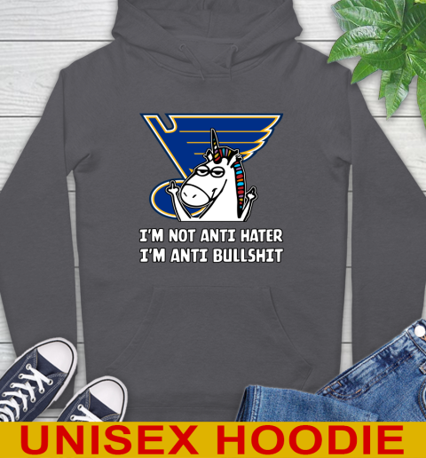 St.Louis Blues NHL Hockey Unicorn I'm Not Anti Hater I'm Anti Bullshit Hoodie 7