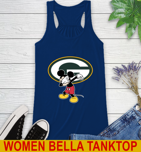 Green Bay Packers NFL Football Dabbing Mickey Disney Sports Racerback Tank 9