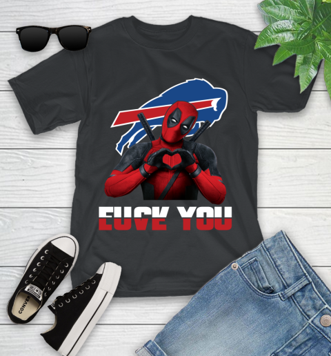 NHL Buffalo Bills Deadpool Love You Fuck You Football Sports Youth T-Shirt