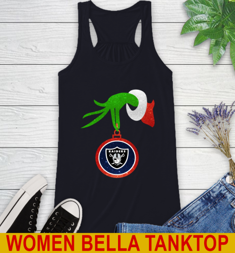Oakland Raiders Grinch Merry Christmas NFL Football Racerback Tank 10