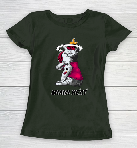 NBA Basketball My Cat Loves Miami Heat Women's T-Shirt 4