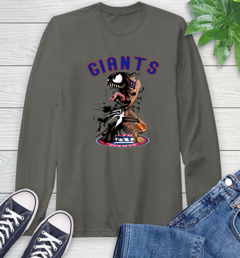 NFL New York Giants Football Venom Groot Guardians Of The Galaxy Long Sleeve T-Shirt 8