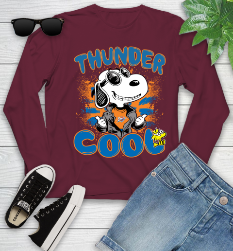 NBA Basketball Oklahoma City Thunder Cool Snoopy Shirt Youth Long Sleeve 5
