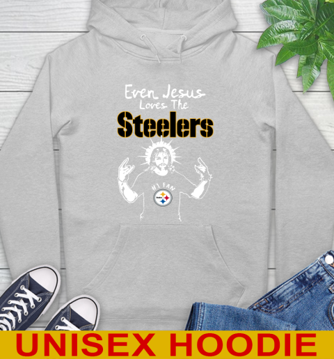Pittsburgh Steelers NFL Football Even Jesus Loves The Steelers Shirt Hoodie 6