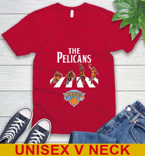 NBA Basketball New York Knicks The Beatles Rock Band Shirt V-Neck T-Shirt 6