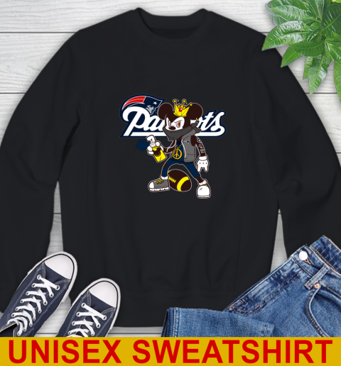 New England Patriots NFL Football Mickey Peace Sign Sports Sweatshirt 2