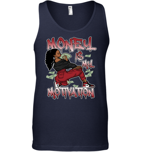 Jordan 1 Bred Toe Matching Sneaker Tshirt For Woman For Girl Money Is My Motivation Black Jordan Shirt
