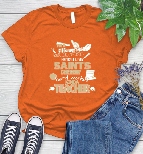 New Orleans Saints NFL I'm A Difference Making Student Caring Football Loving Kinda Teacher Women's T-Shirt 4 New Orleans Saints NFL I'm A Difference Making Student Caring Football Loving Kinda Teacher Women's T-Shirt - Image 4